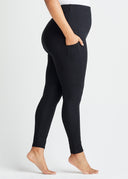 Black Rachel Shaping Leggings with Pockets - Side View Deep 9 Inch Pocket Detail | Yummie